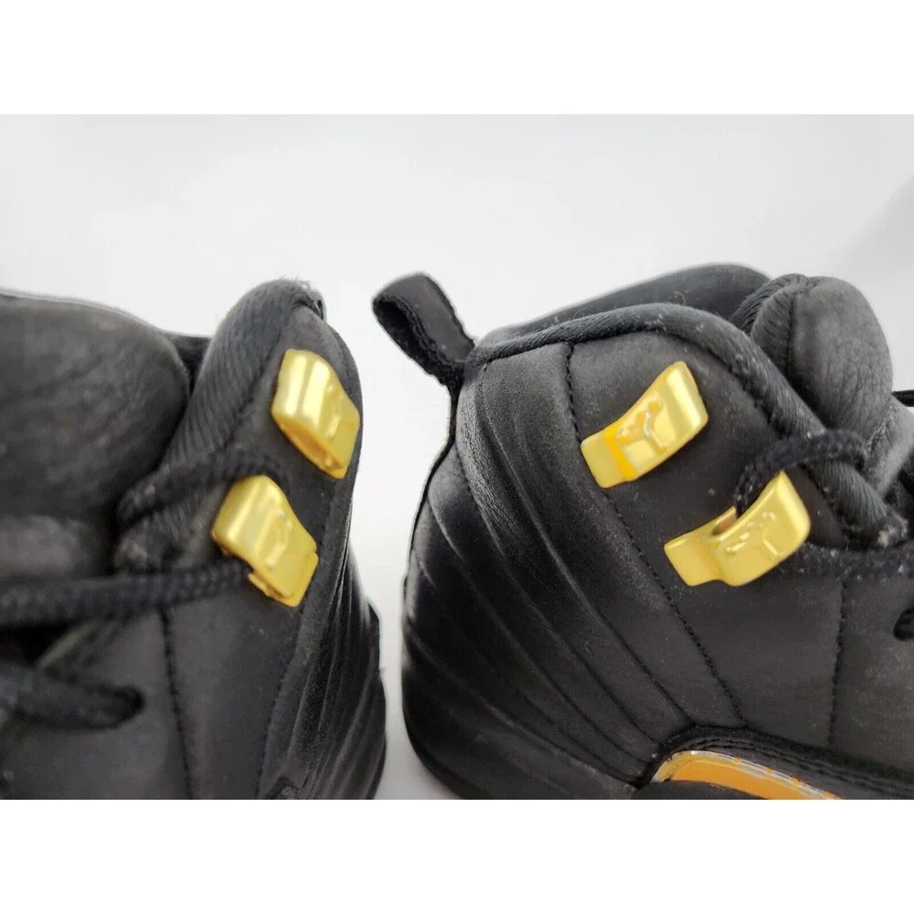 Nike Air Jordan Black Sneakers Mid 12 Retro Big Kids Shoes Basketball Size 4Y‎